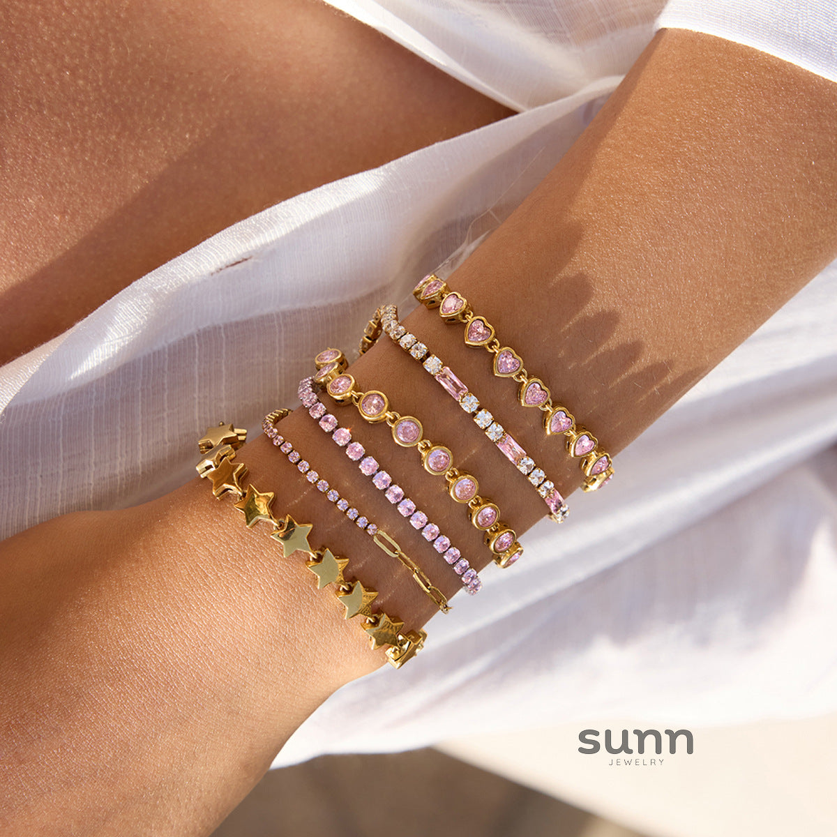 Bellah Zircon Stacking Bracelet Set [PBMTEWNA]