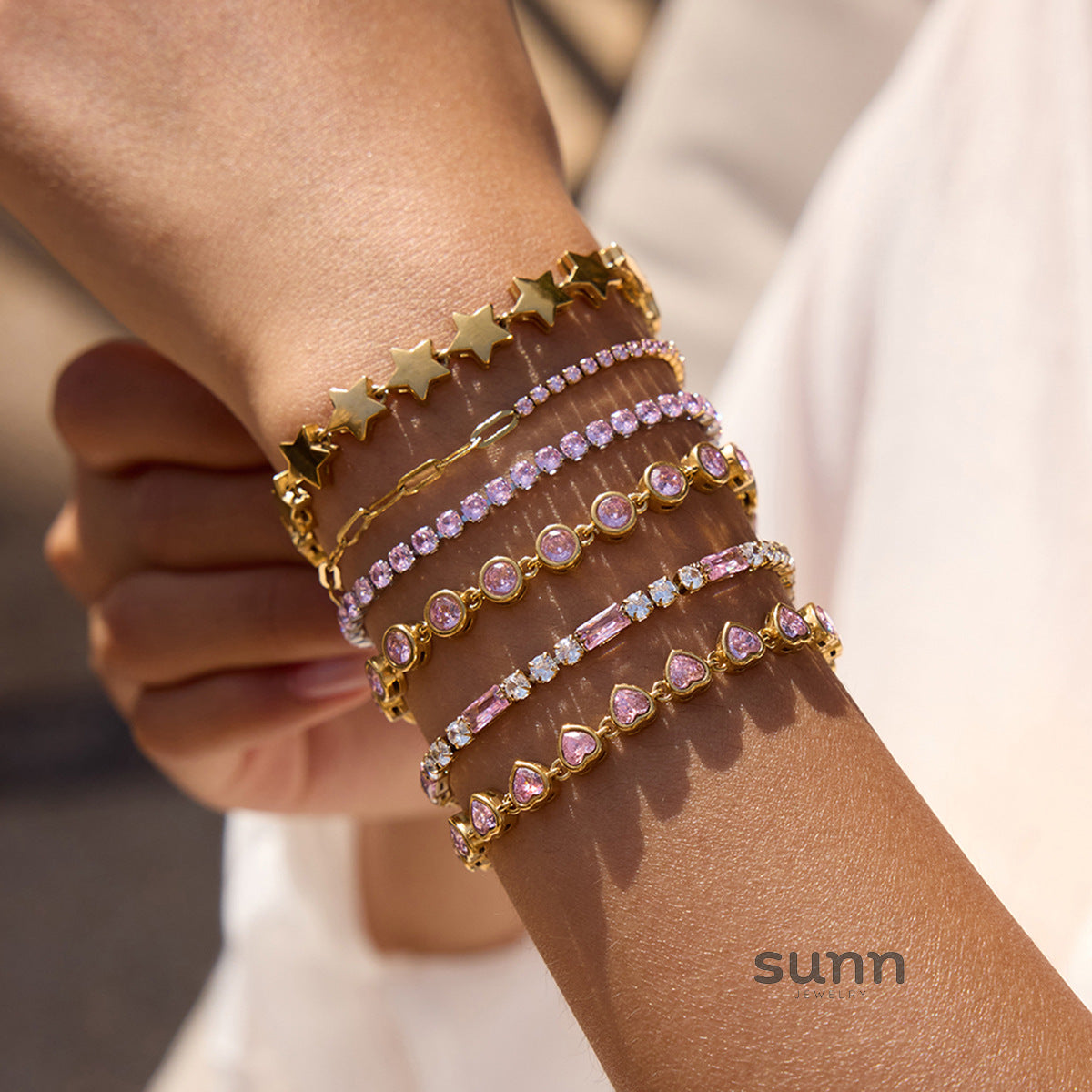 Bellah Zircon Stacking Bracelet Set [J2E1W7JL]