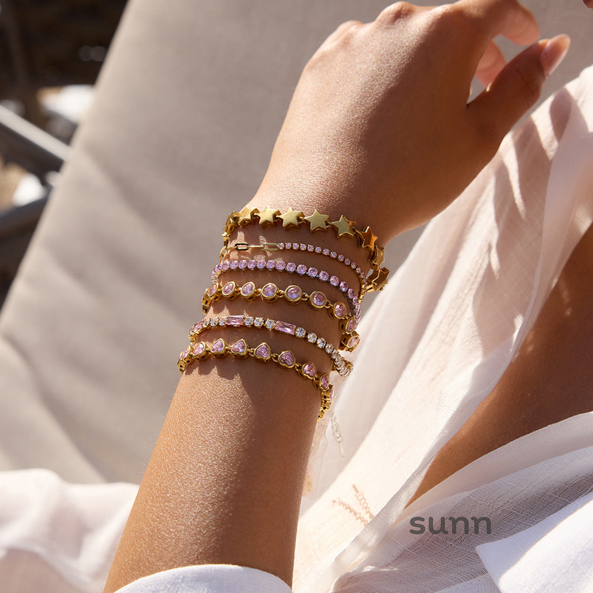 Bellah Zircon Stacking Bracelet Set [75GH4PXG]