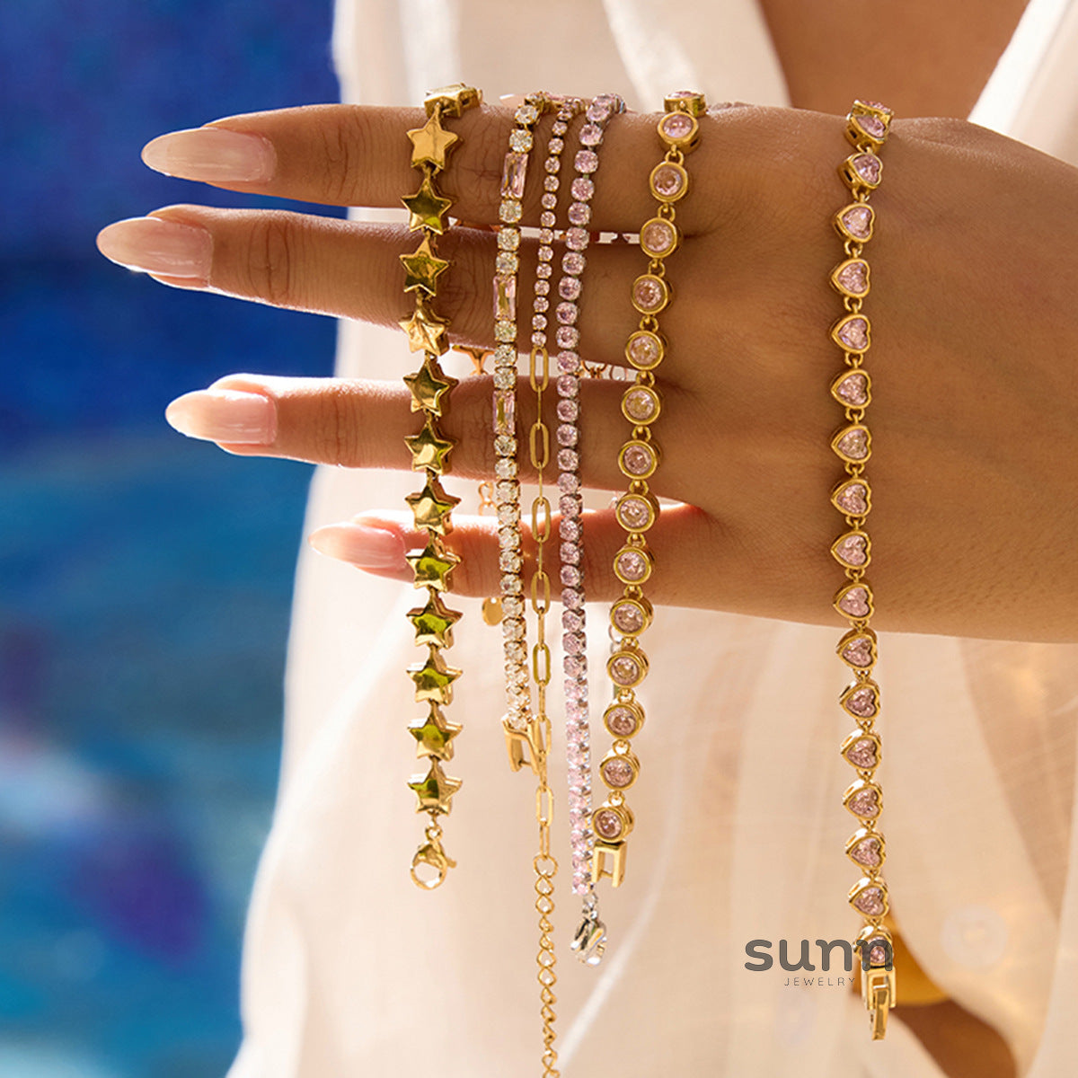 Bellah Zircon Stacking Bracelet Set [XYMNUF01]