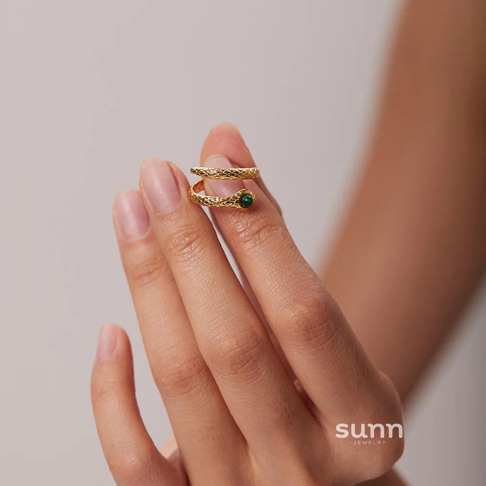 Bellamie Malachite Cobra Ring