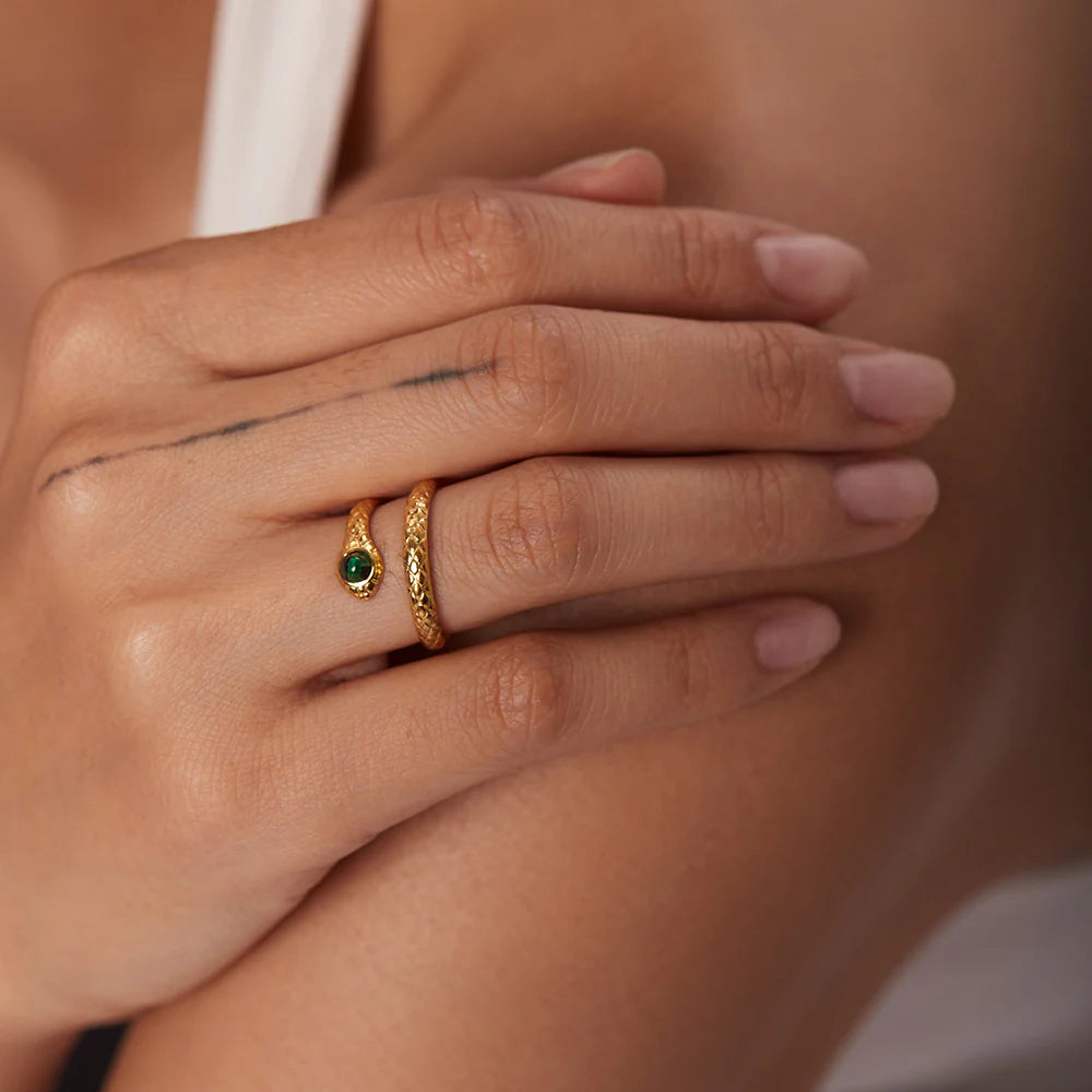 Bellamie Malachite Cobra Ring