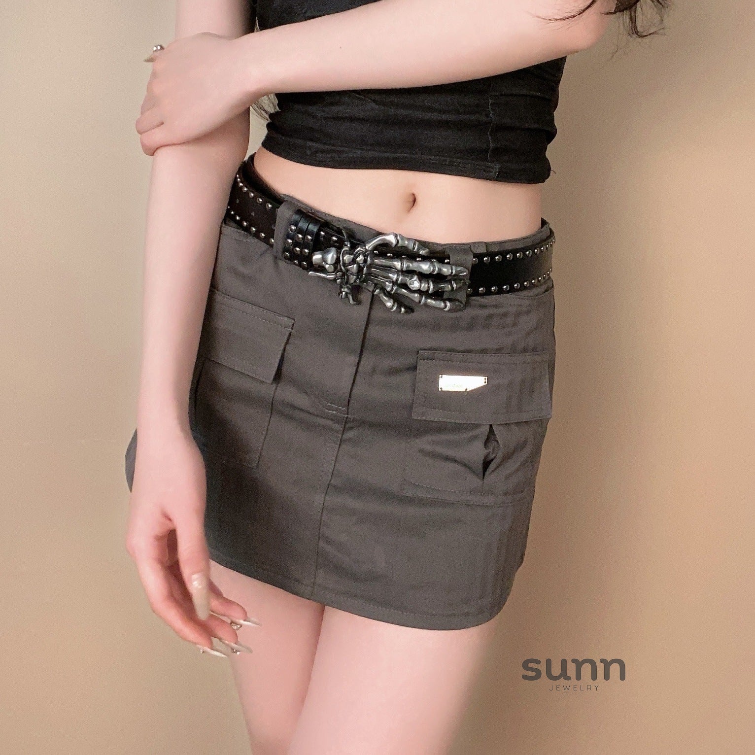 Bellamie Skull Rivet Belt [XHKJR0FK]