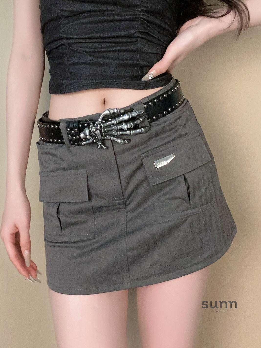 Bellamie Skull Rivet Belt [Q1DLA8IF]