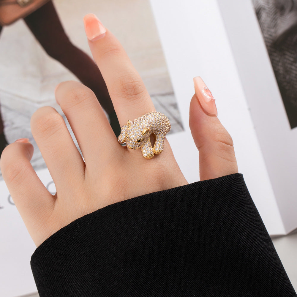 Bellamy Pave Leopard Ring [9QCT5JTI]