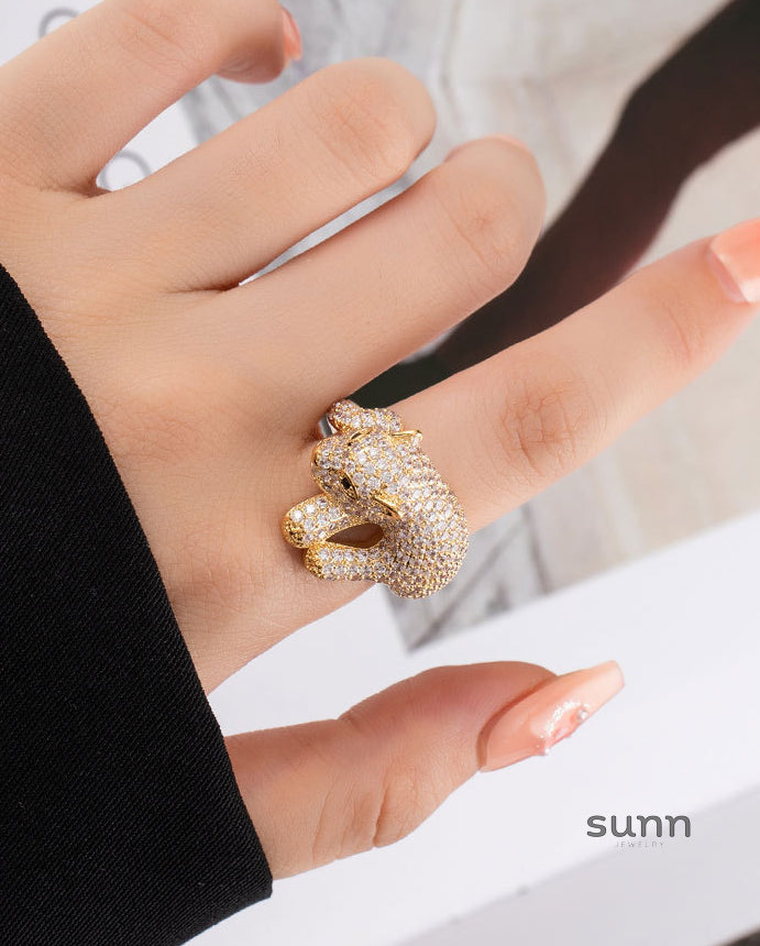 Bellamy Pave Leopard Ring [27YO44UU]