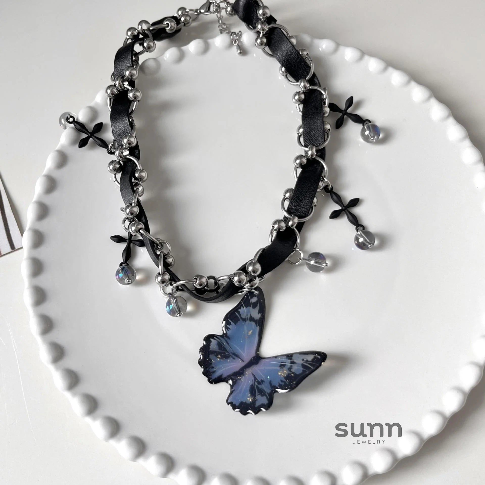 Bennett Gradient Butterfly Choker