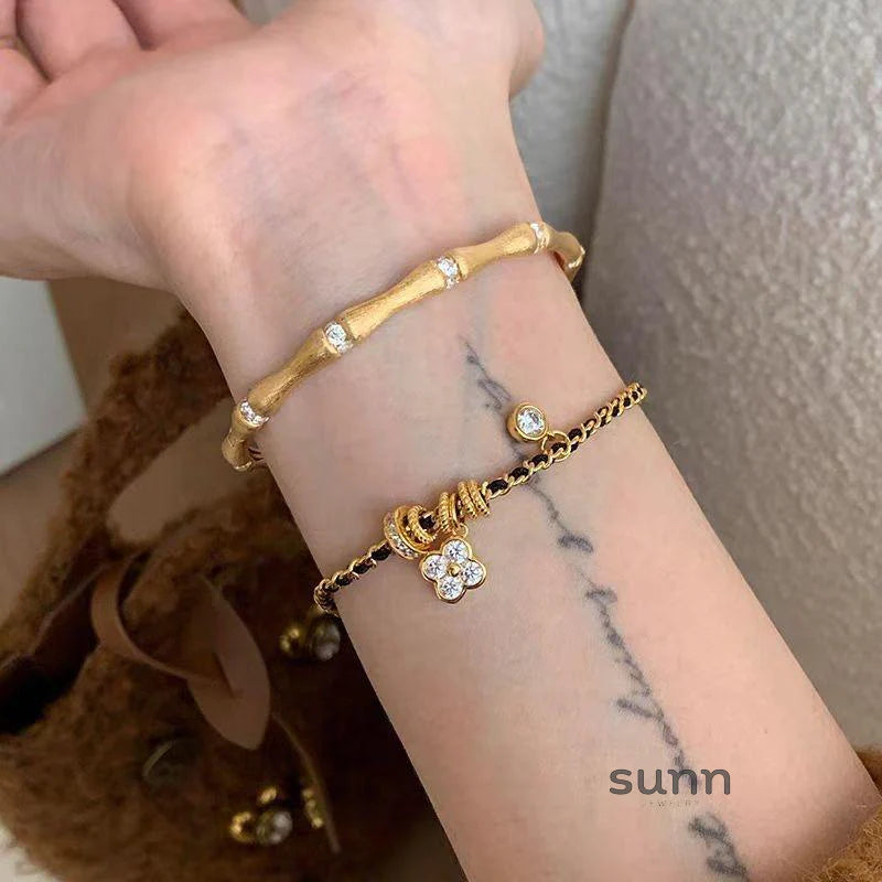 Bentleigh Woven Clover Charm Bracelet