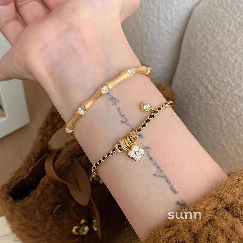 Bentleigh Woven Clover Charm Bracelet