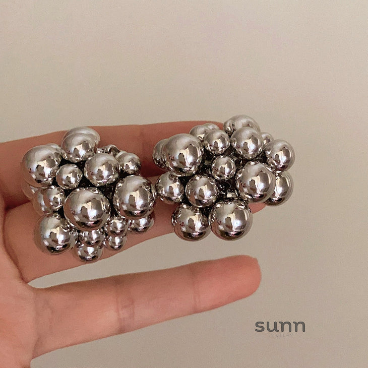 Berkeley Silver Bubble Orb Earrings [QKGF1BMD]
