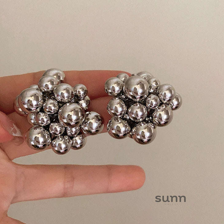 Berkeley Silver Bubble Orb Earrings [5IL9ZGLH]