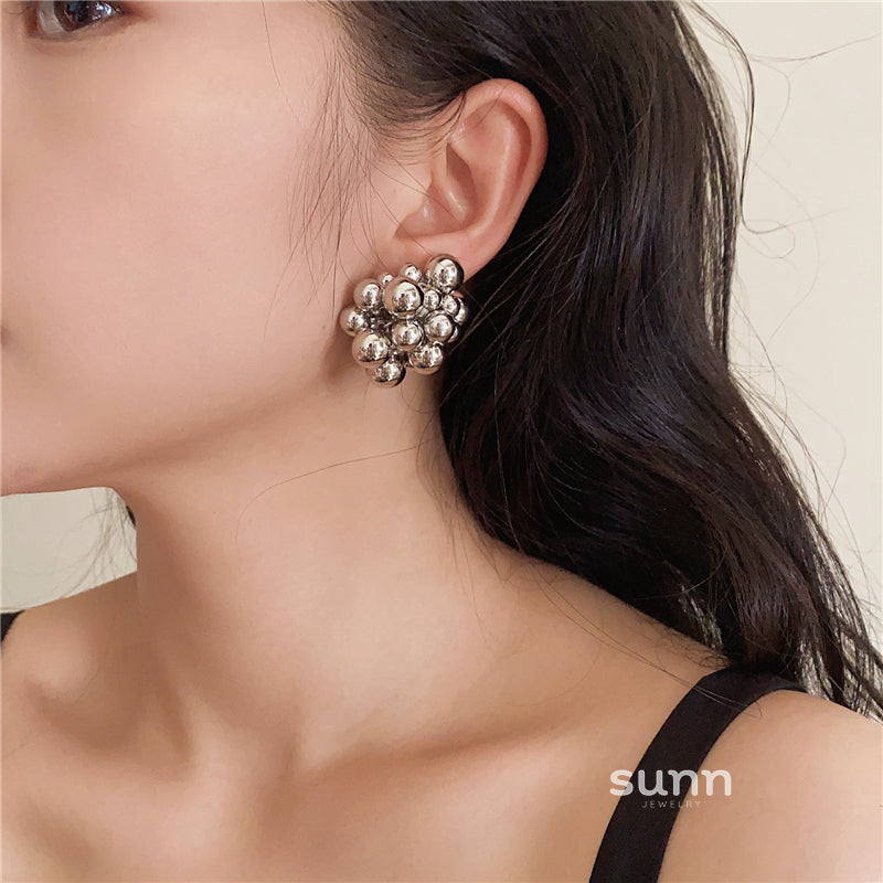 Berkeley Silver Bubble Orb Earrings [DH8KJM3Q]