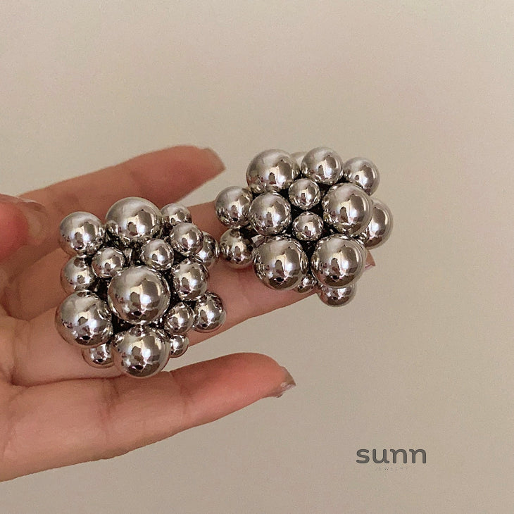 Berkeley Silver Bubble Orb Earrings [Z2R5QL16]