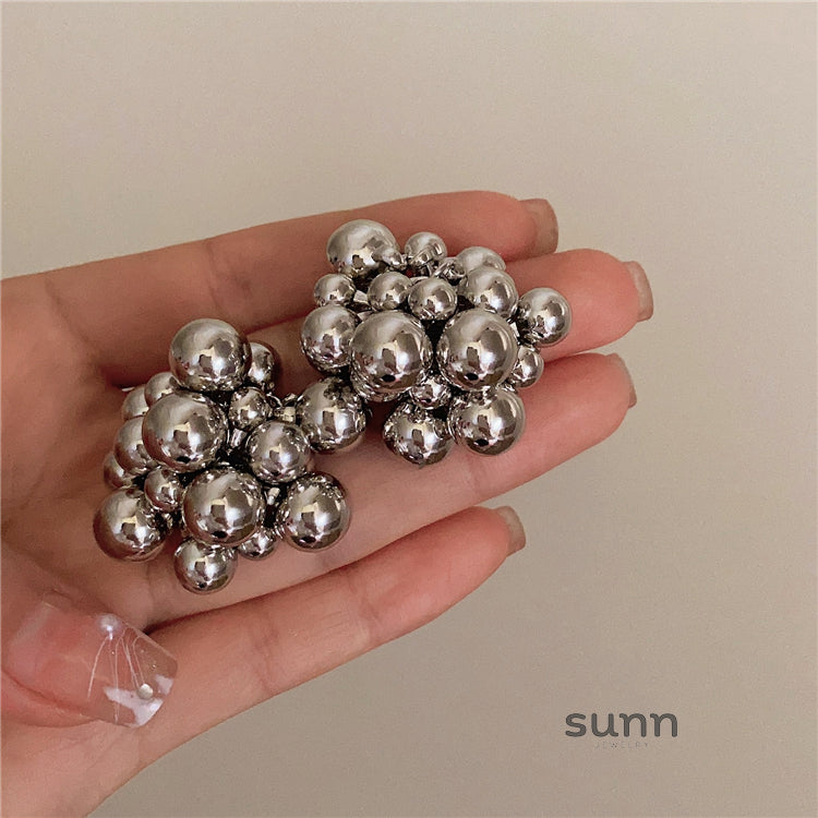 Berkeley Silver Bubble Orb Earrings [6YEQFAYA]