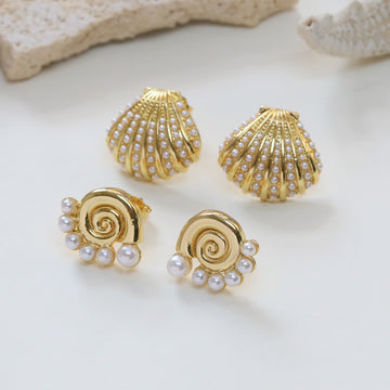 Bernice Ocean Shell Earrings [9MZ62NTH]