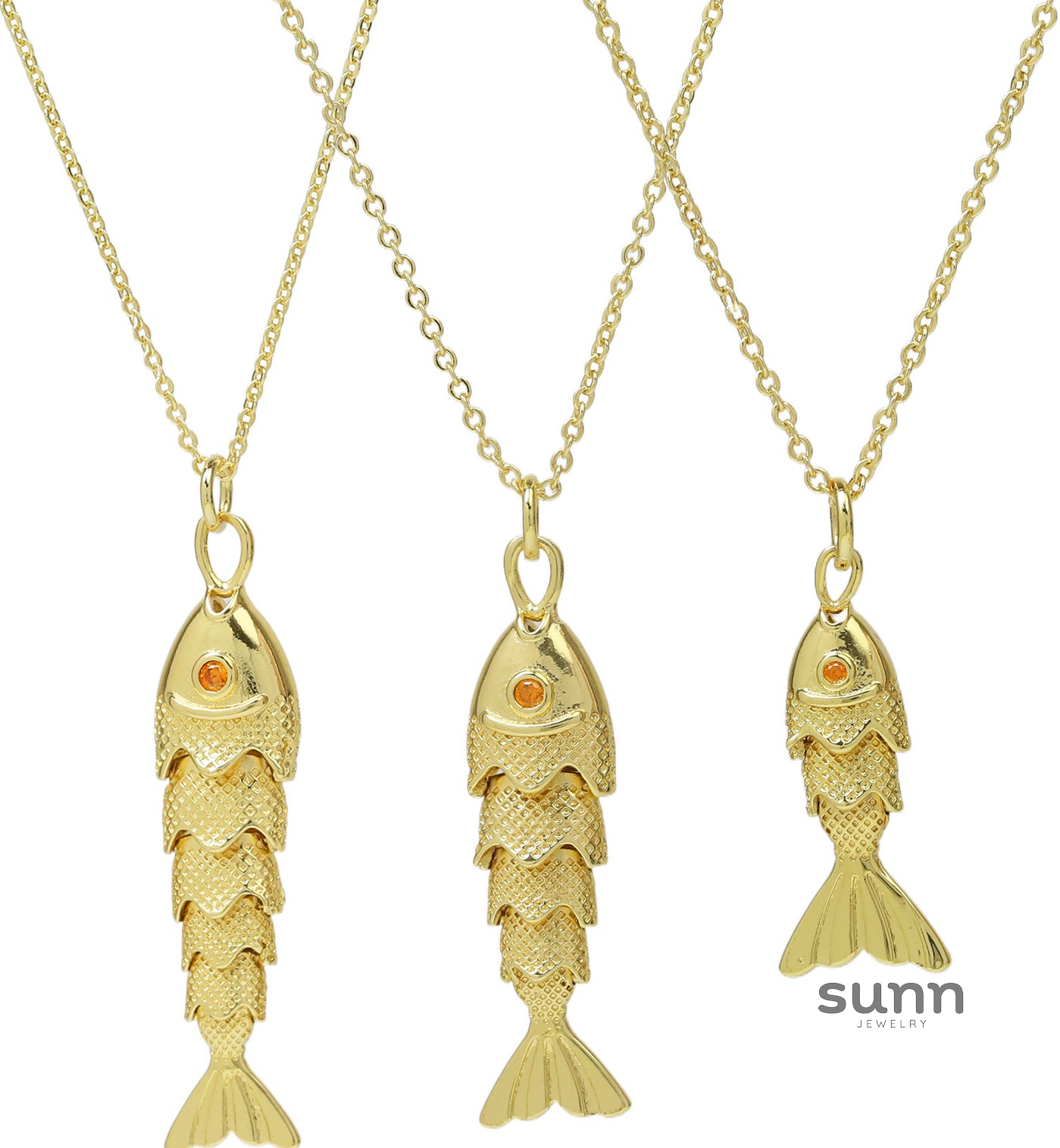 Betania Zircon Fish Necklace [GTKNS4HP]