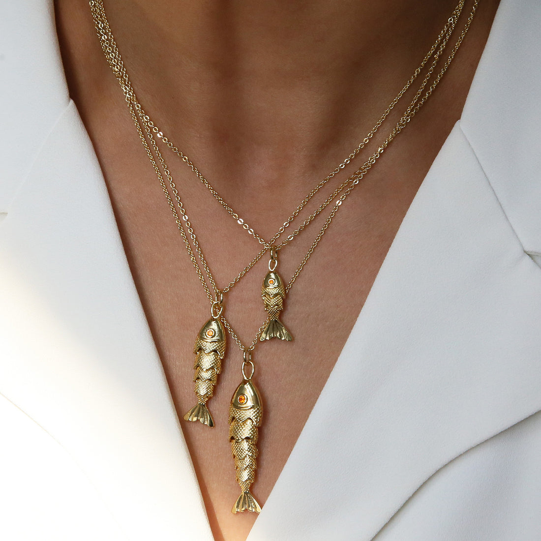 Betania Zircon Fish Necklace [FF0HBWF7]