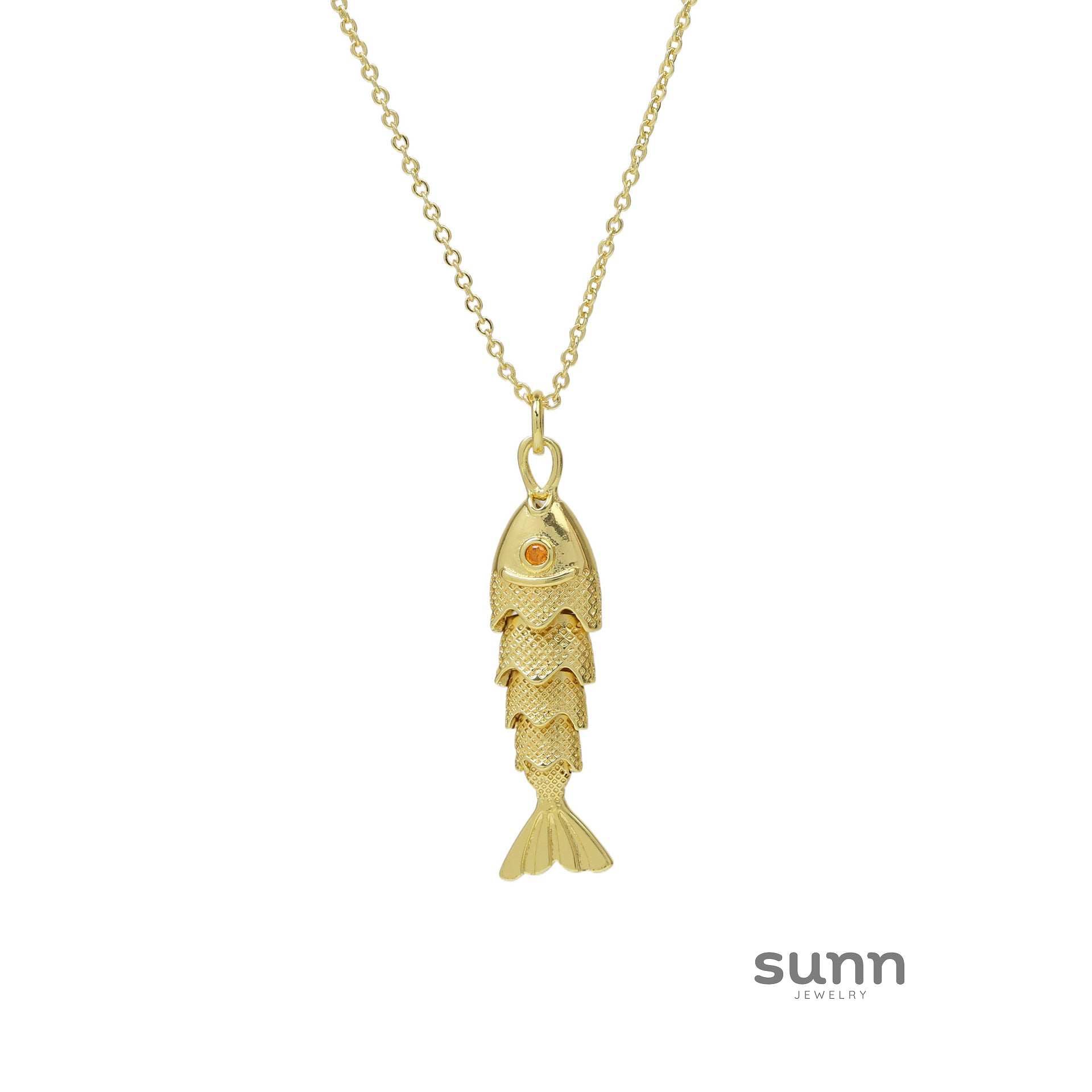 Betania Zircon Fish Necklace [129F36P3]