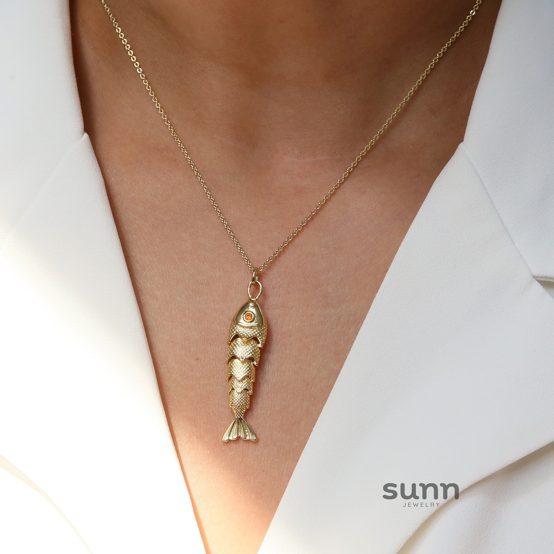Betania Zircon Fish Necklace [0LDY6WZ6]