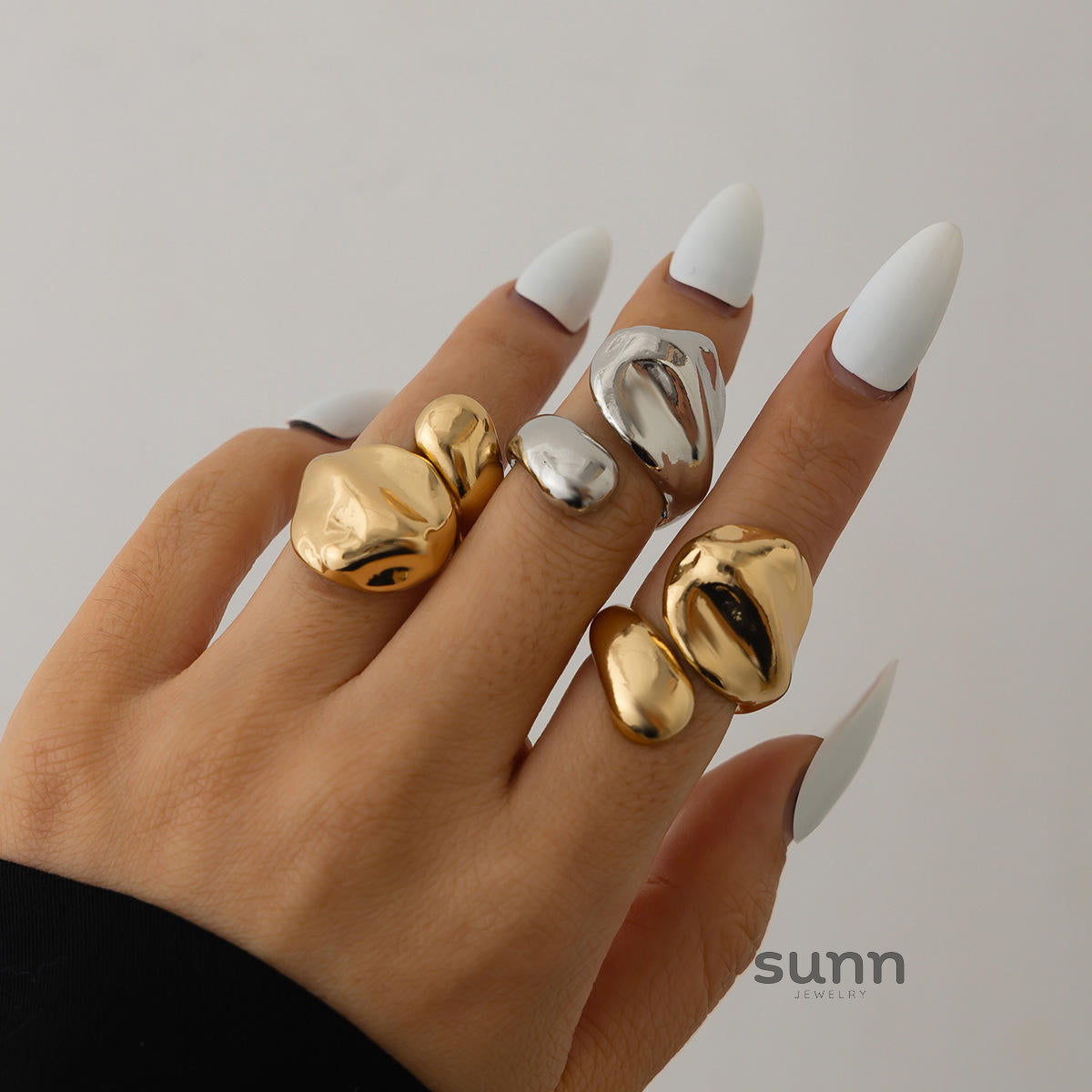 Bethlehem Liquid Metal Open Ring [NIDAR8FT]