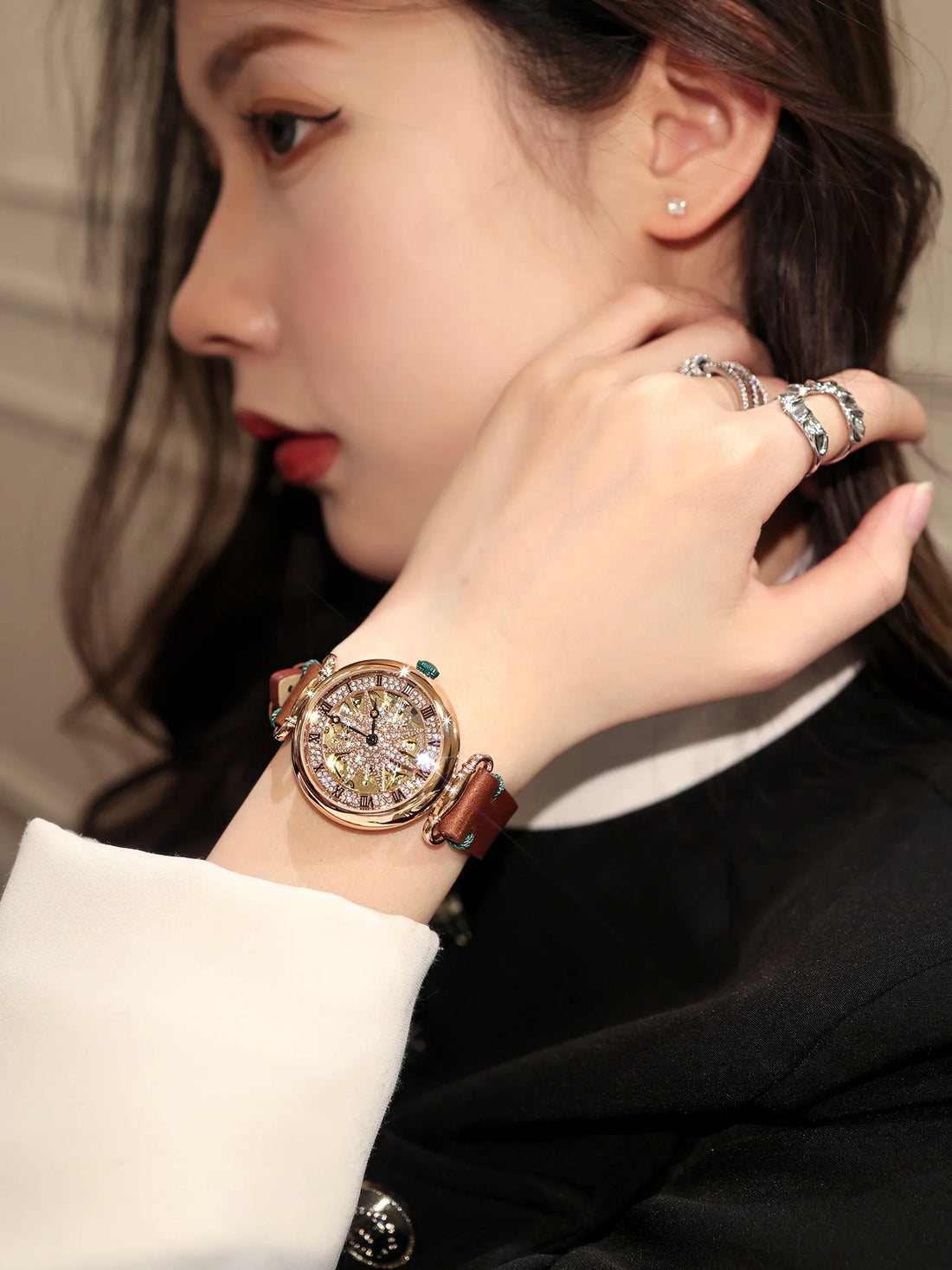 Betty Luxe Mechanical Watch - Caramel Coffee