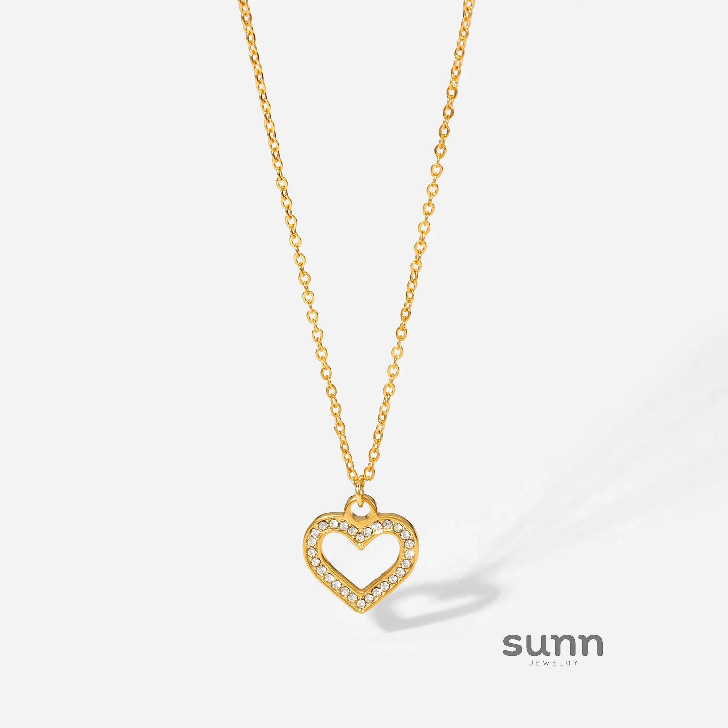 Beverly Zircon Heart Pendant Necklace