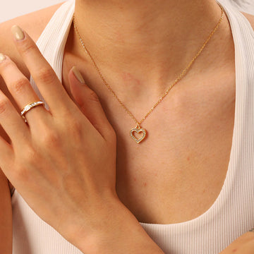 Beverly Zircon Heart Pendant Necklace