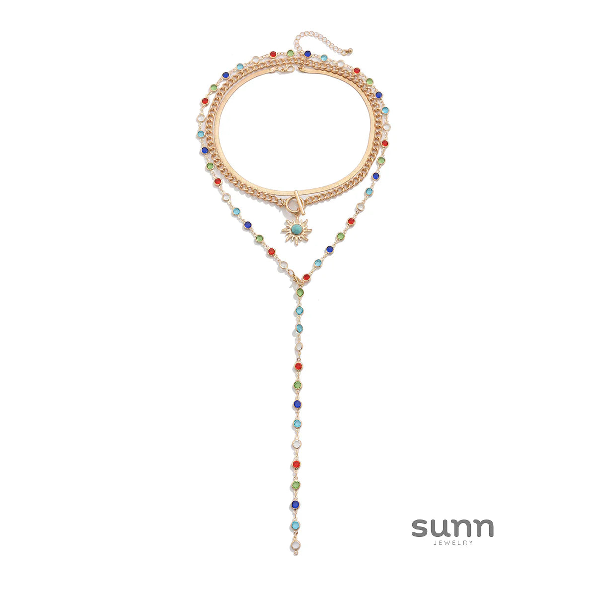 Bexlee Layered Sunflower Necklace Set