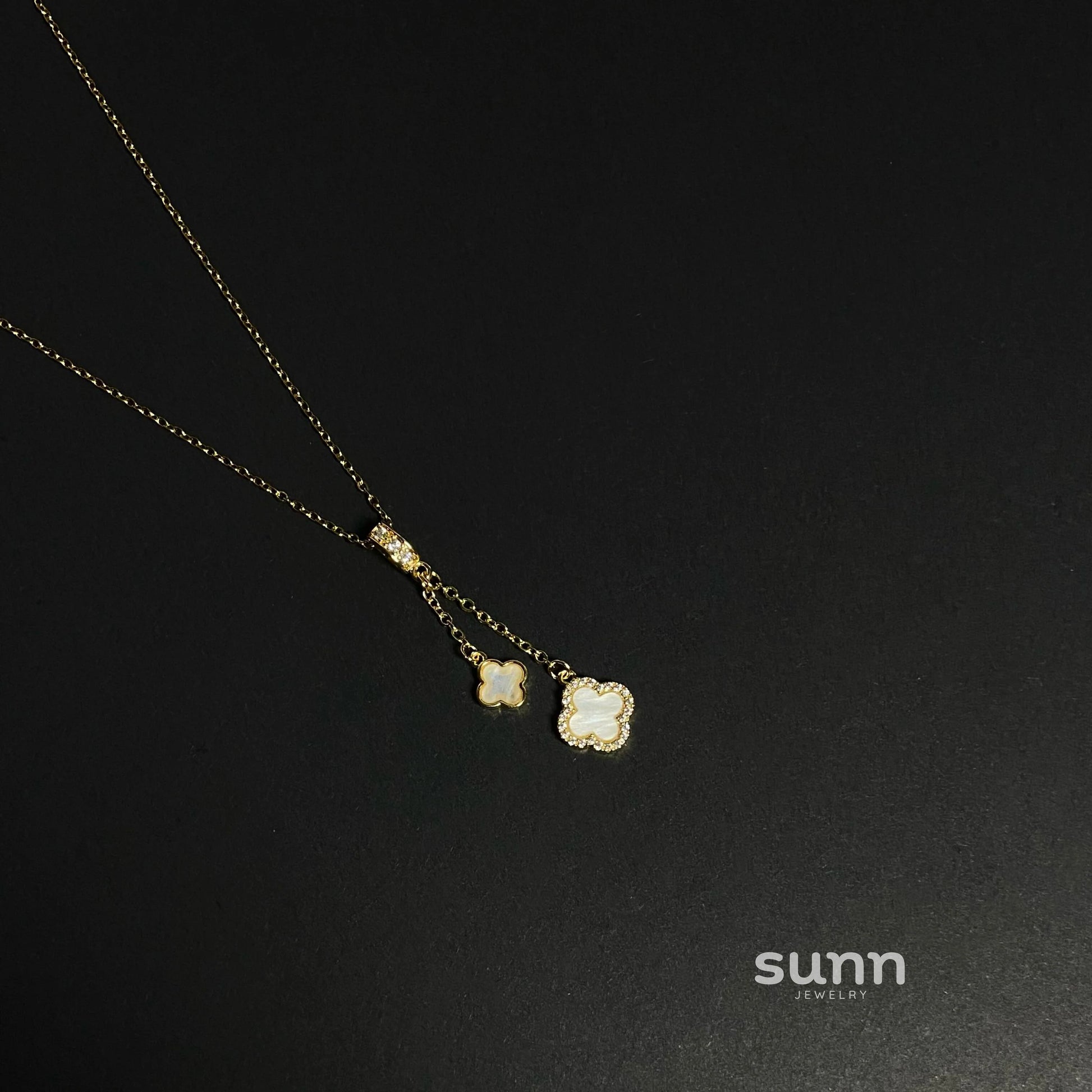 Birdie Mother-of-Pearl Clover Necklace