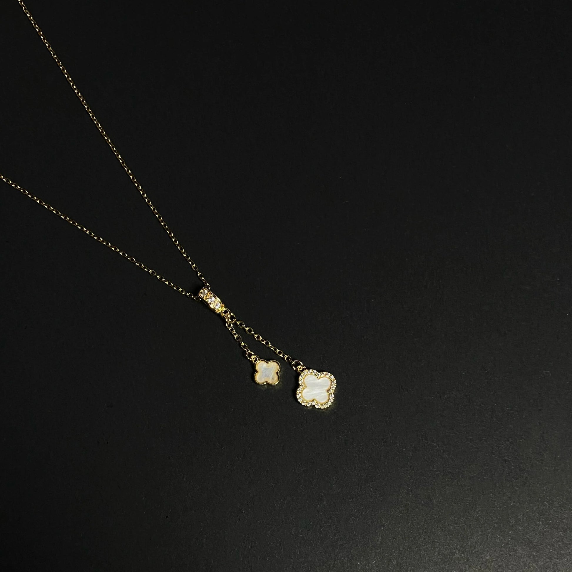 Birdie Mother-of-Pearl Clover Necklace