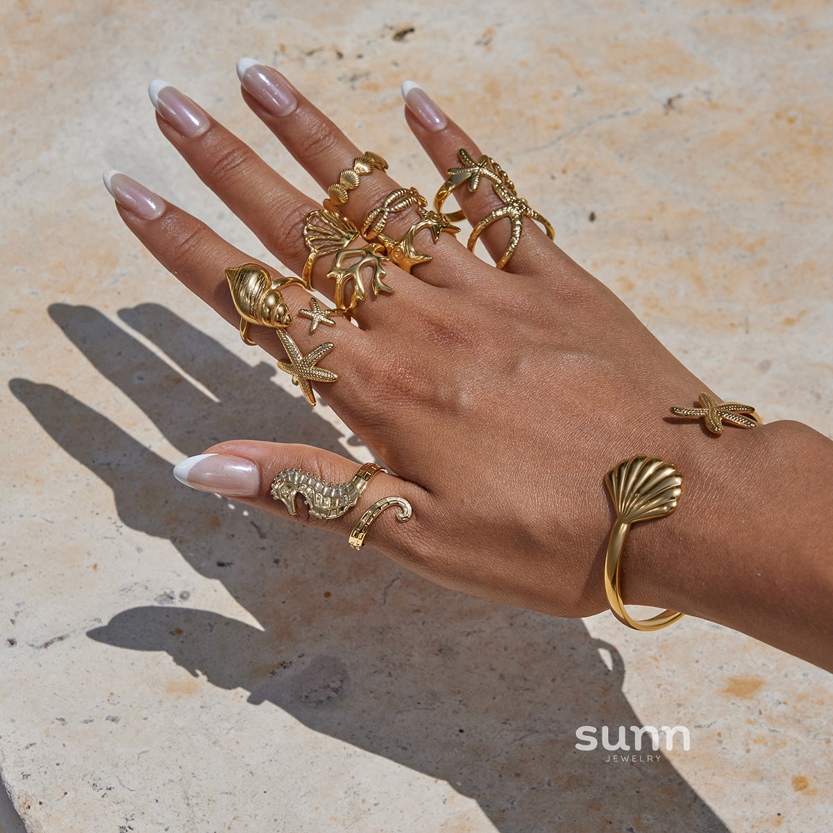 Blakelynn Marine Shell Ring [GSIAFU8B]
