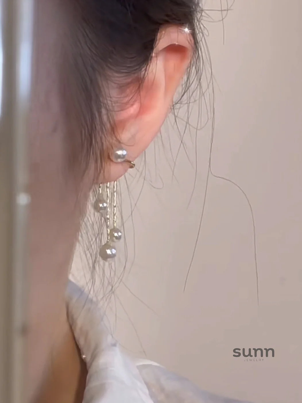 Blayklee Star Pearl Tassel Earrings