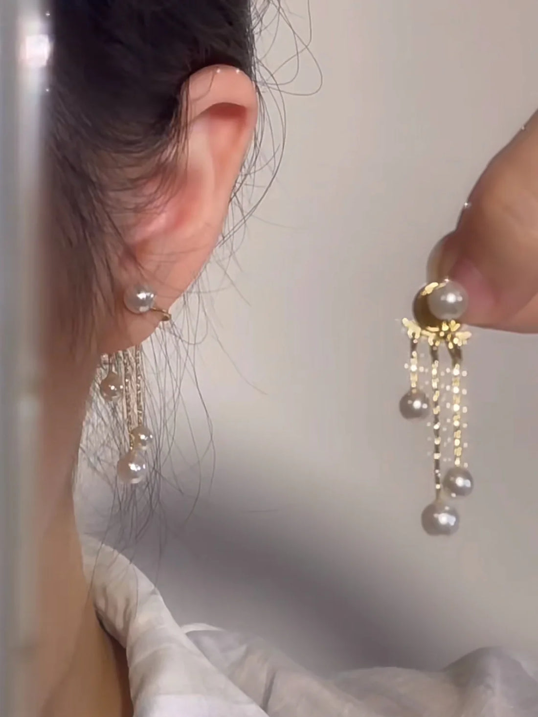Blayklee Star Pearl Tassel Earrings
