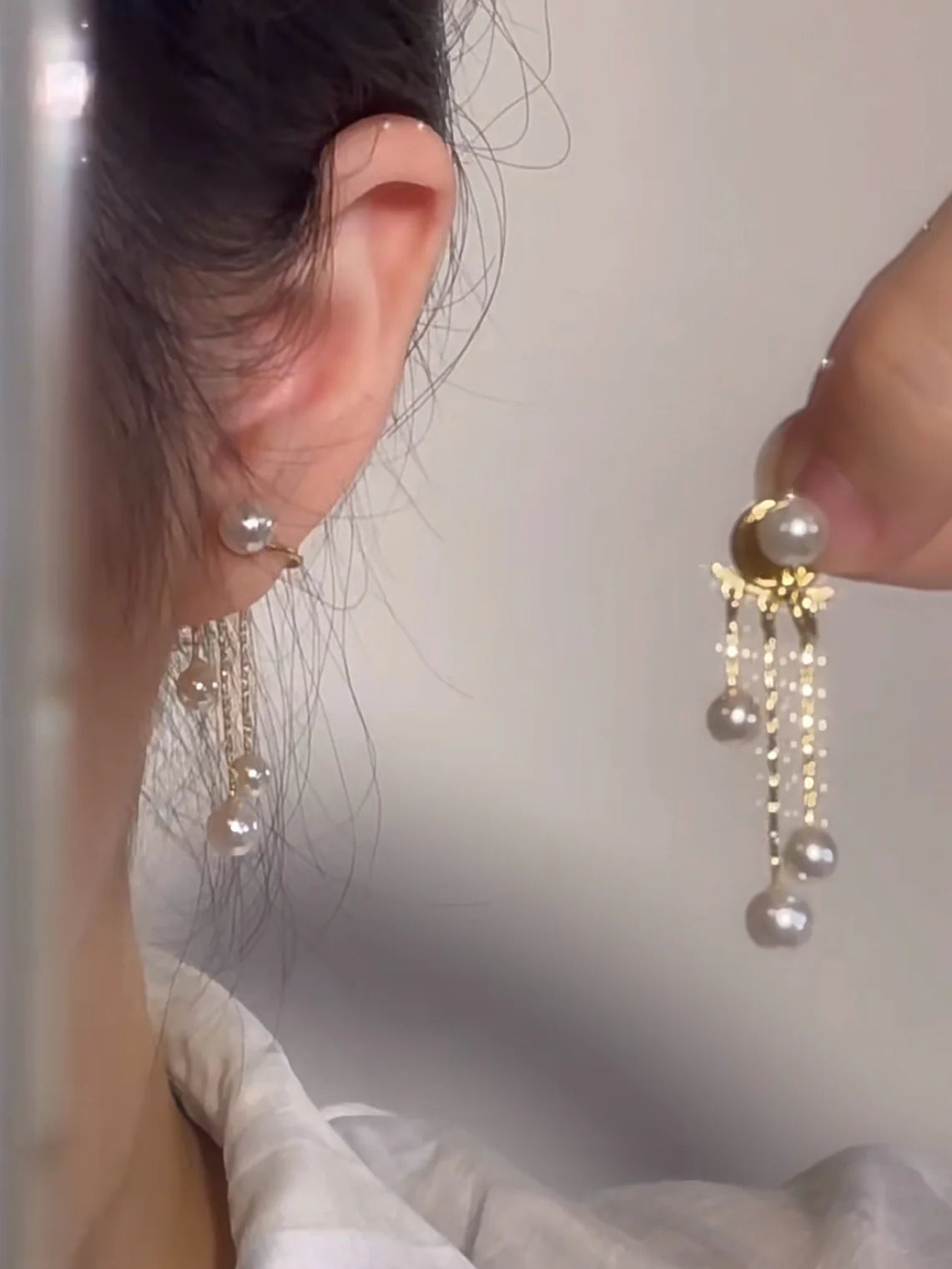 Blayklee Star Pearl Tassel Earrings