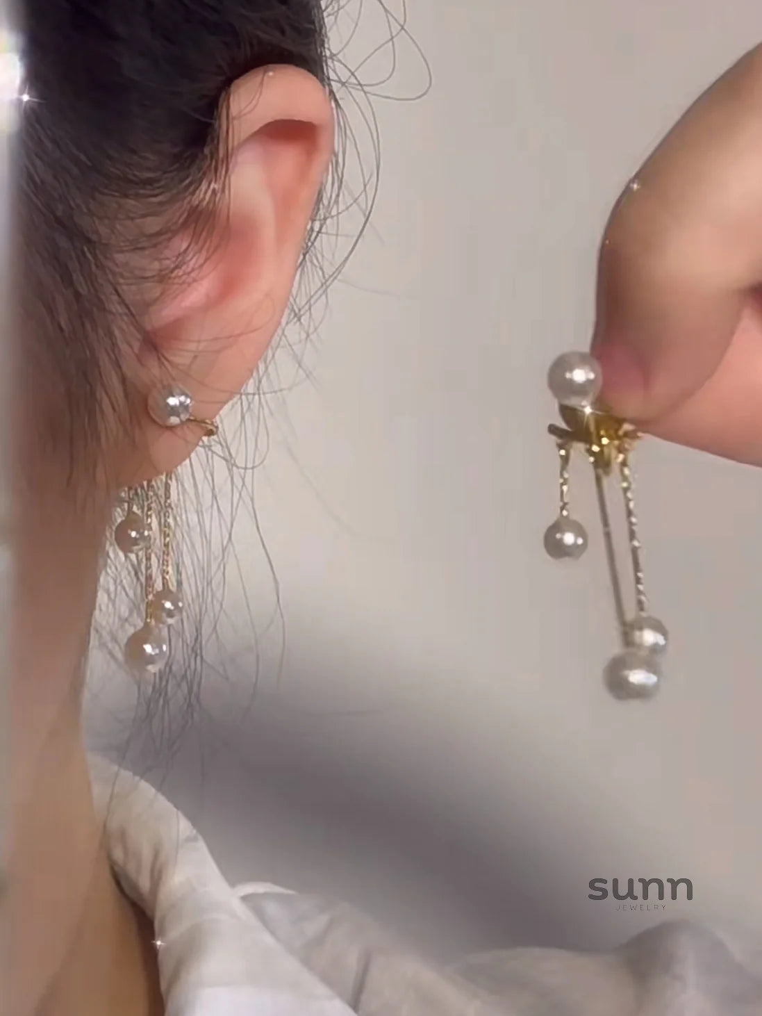 Blayklee Star Pearl Tassel Earrings