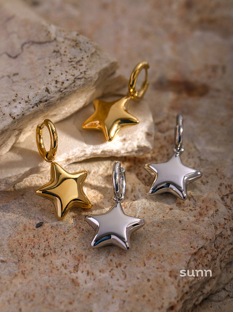 Blessin Gold Star Stud Earrings [BCSLVI30]