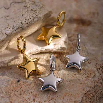 Blessin Gold Star Stud Earrings [QV6NFFKG]