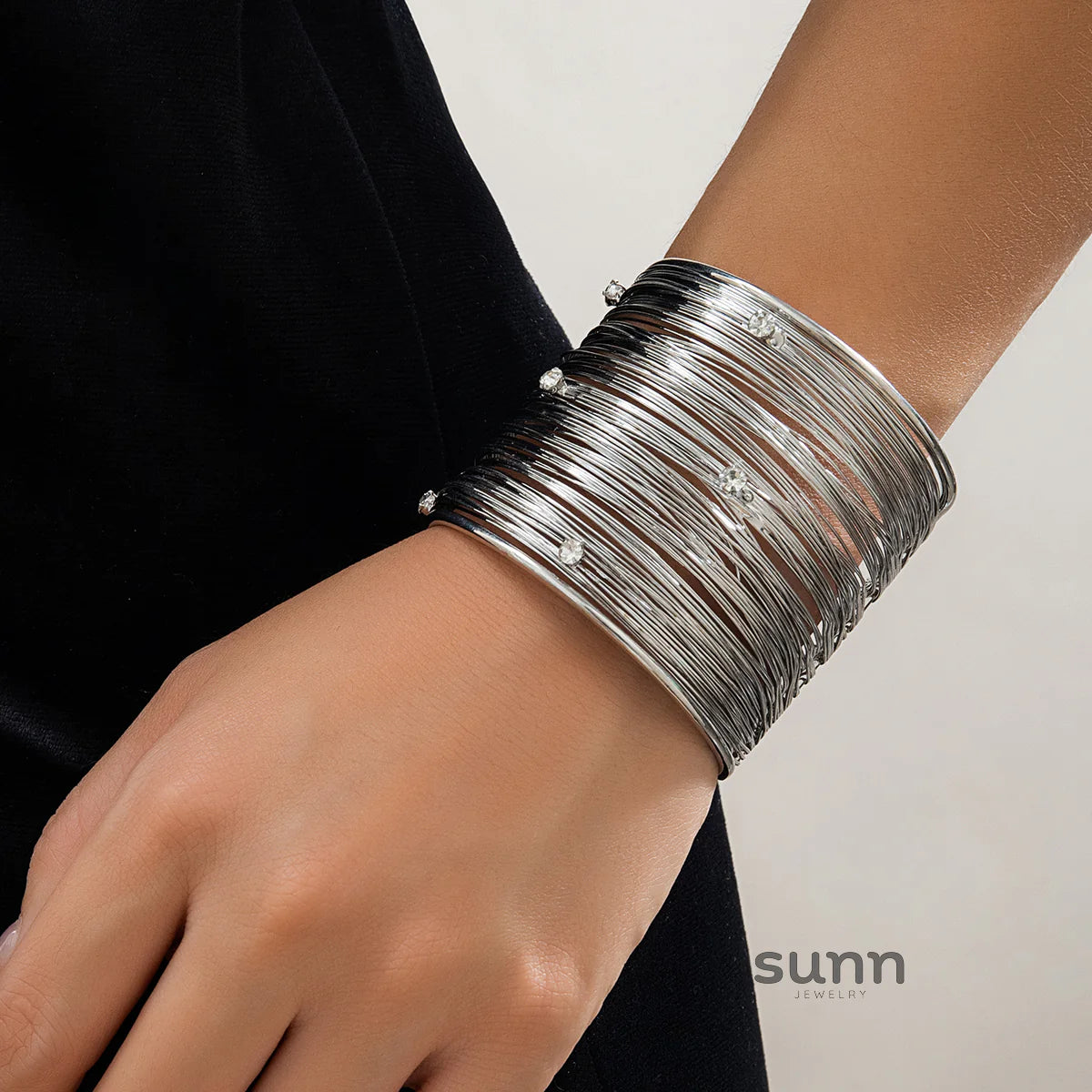 Blimy Wide Crystal Cuff