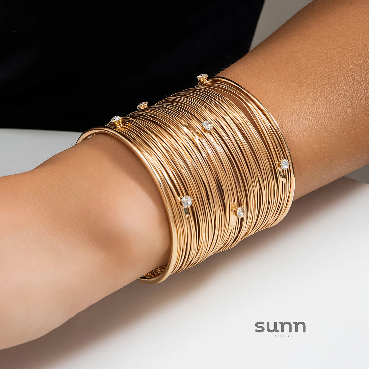 Blimy Wide Crystal Cuff