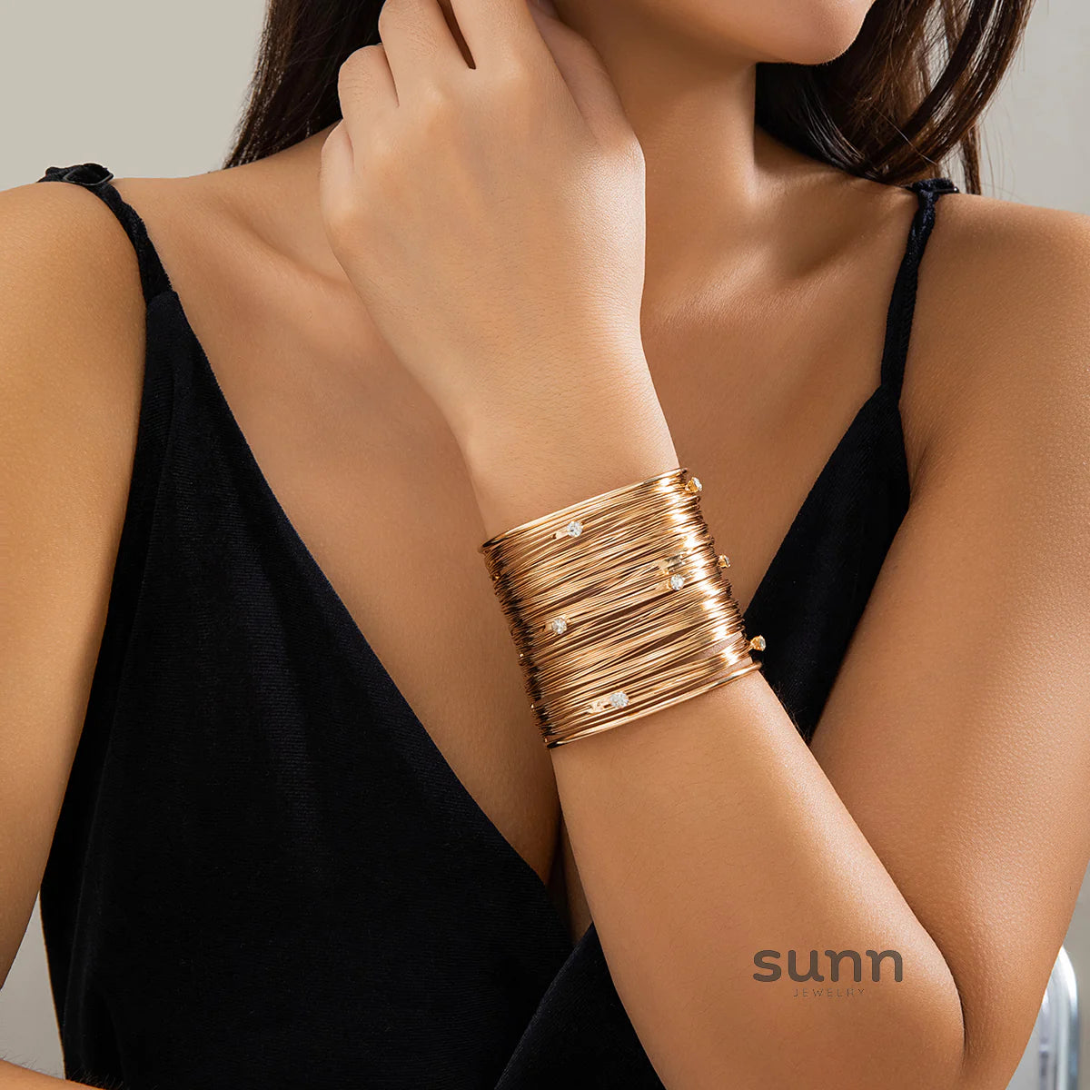 Blimy Wide Crystal Cuff