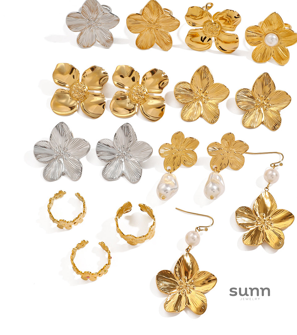Bradlee Floral Pearl Earrings [KHYO9547]