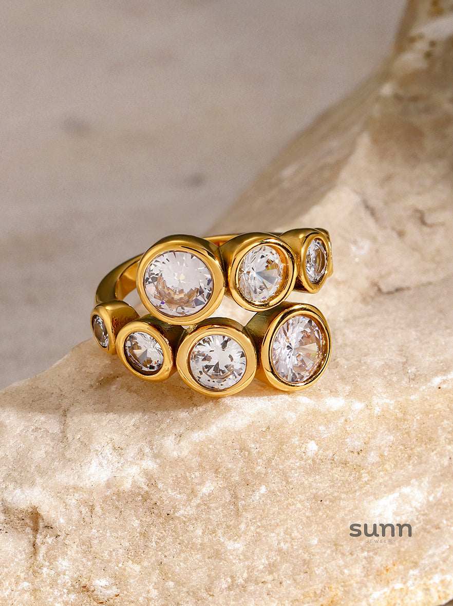 Brady Irregular Zircon Open Ring [OUABW8ME]