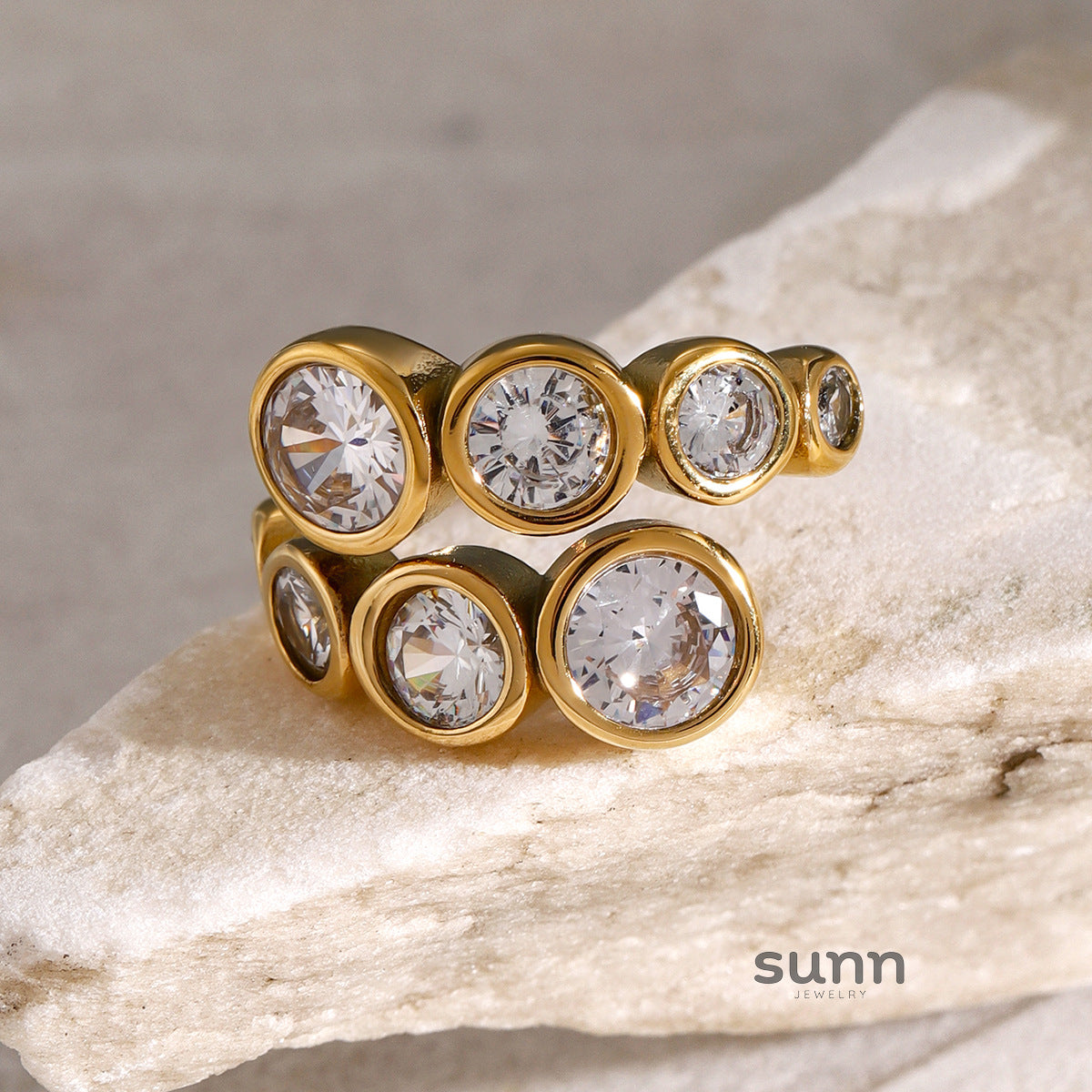 Brady Irregular Zircon Open Ring [I6IJYJTZ]