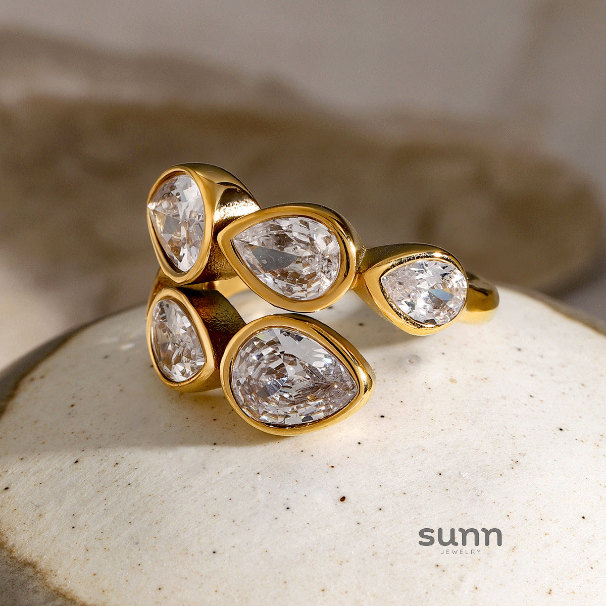 Brady Irregular Zircon Open Ring [P3PJ39X0]