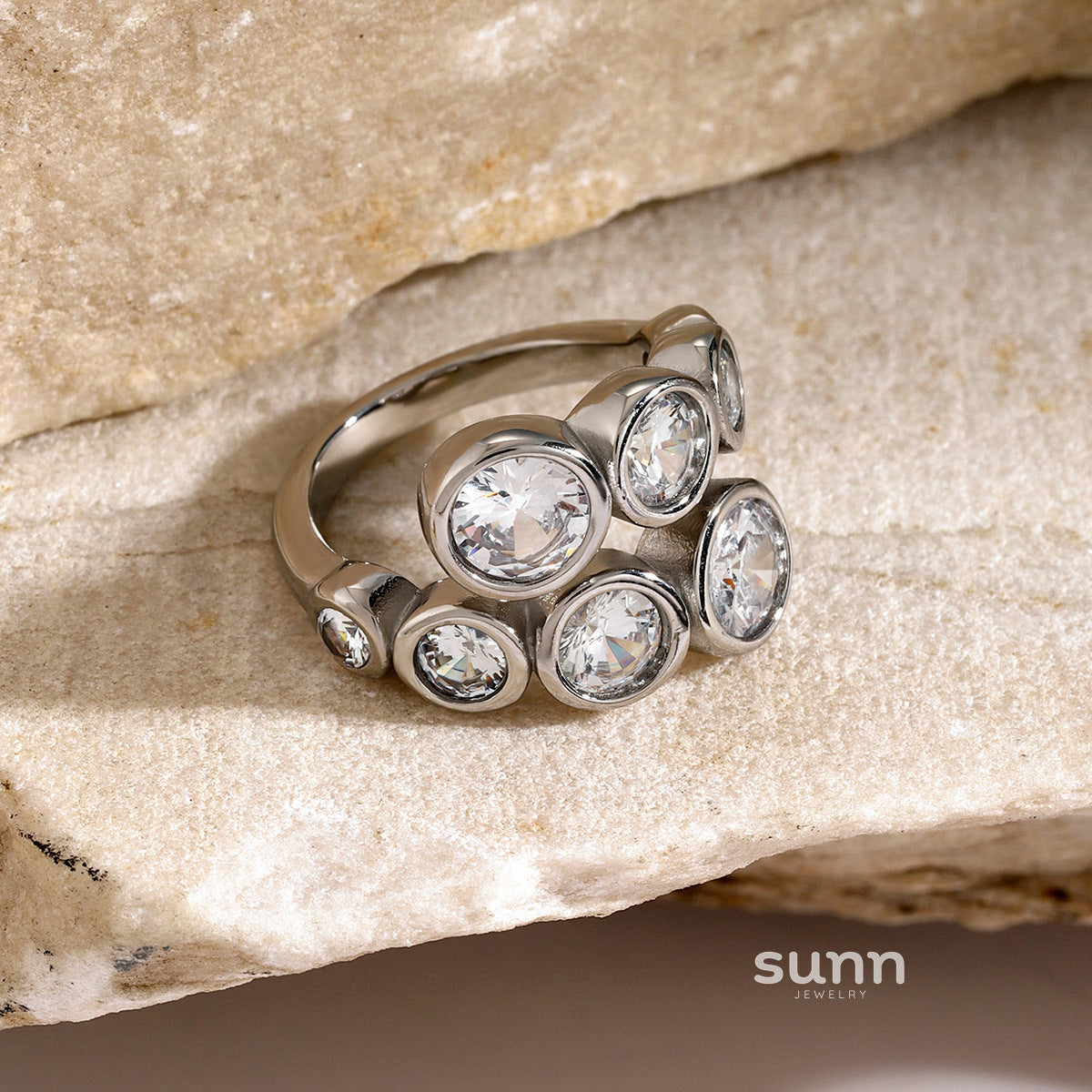 Brady Irregular Zircon Open Ring [MRGQD9CT]