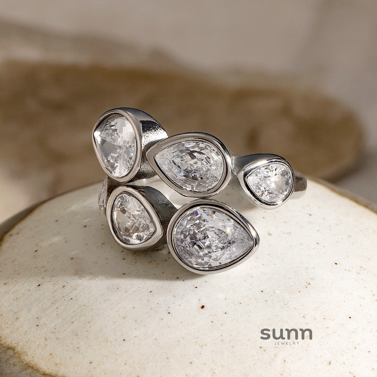 Brady Irregular Zircon Open Ring [1JLAV073]