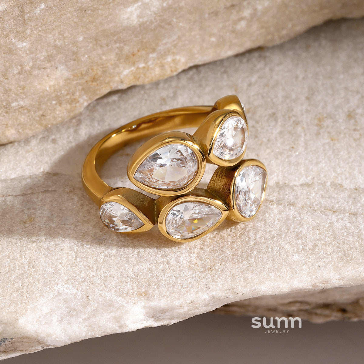 Brady Irregular Zircon Open Ring [RV1VK26T]