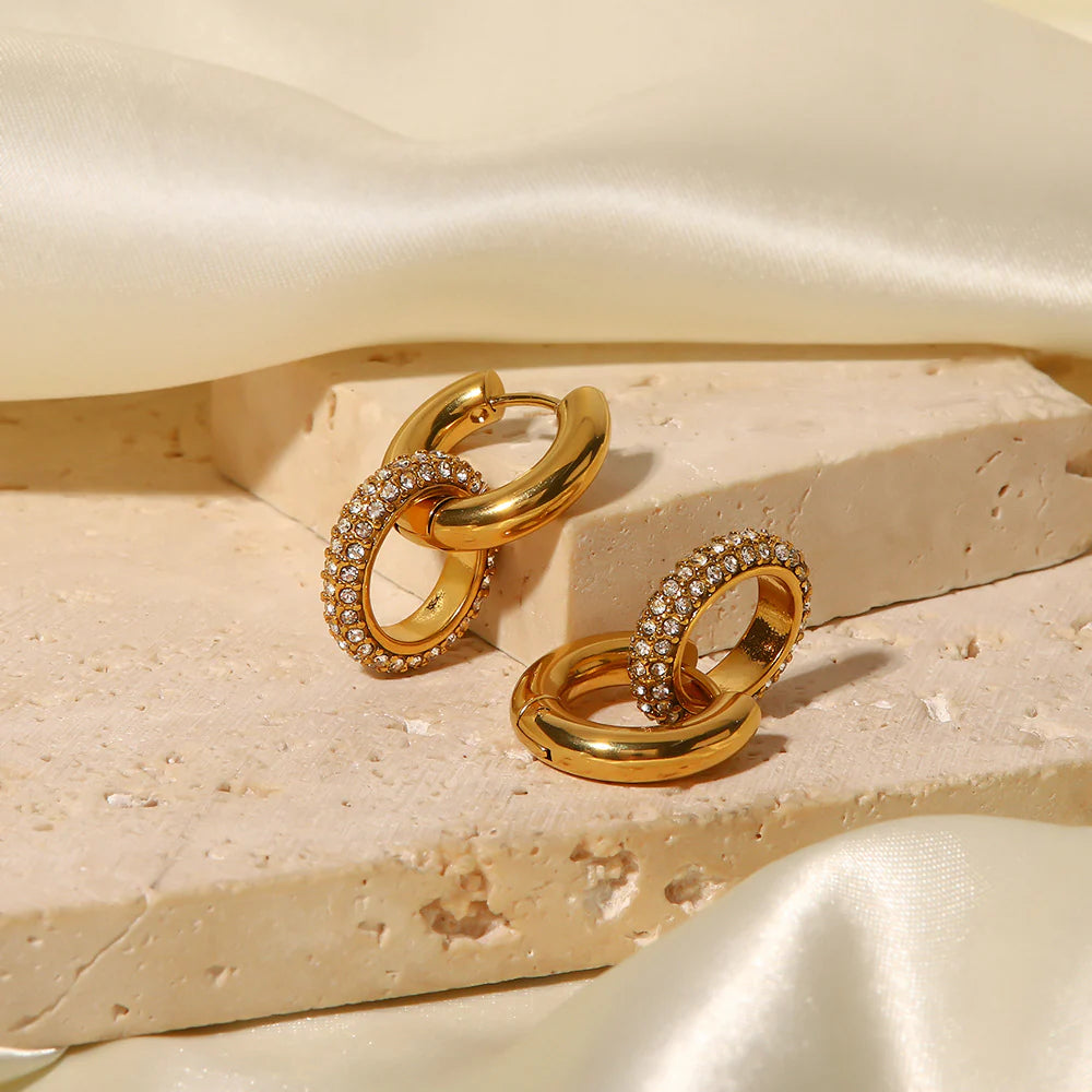 Braelyn Detachable Rhinestone Hoop Earrings