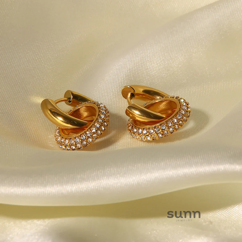 Braelyn Detachable Rhinestone Hoop Earrings