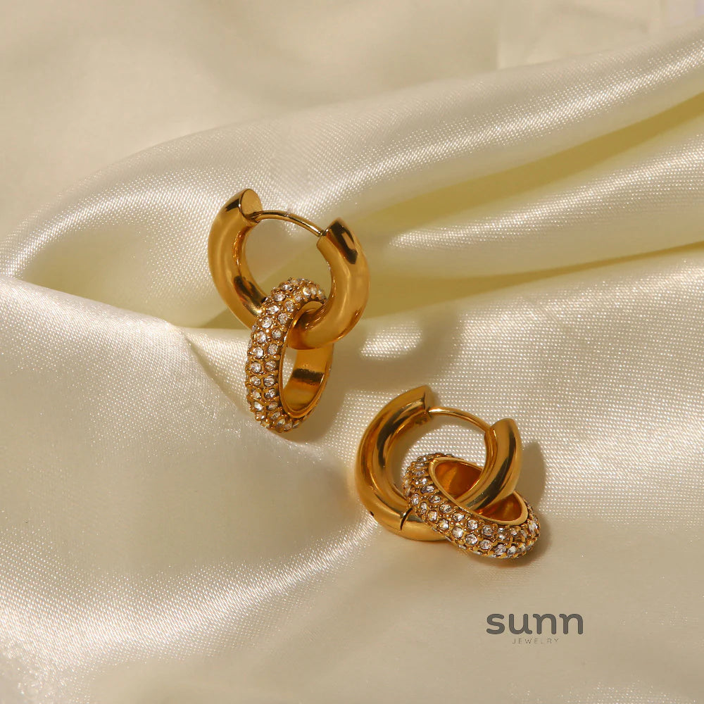 Braelyn Detachable Rhinestone Hoop Earrings